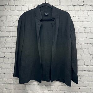 Eileen Fisher Textured Black open  Blazer size L
